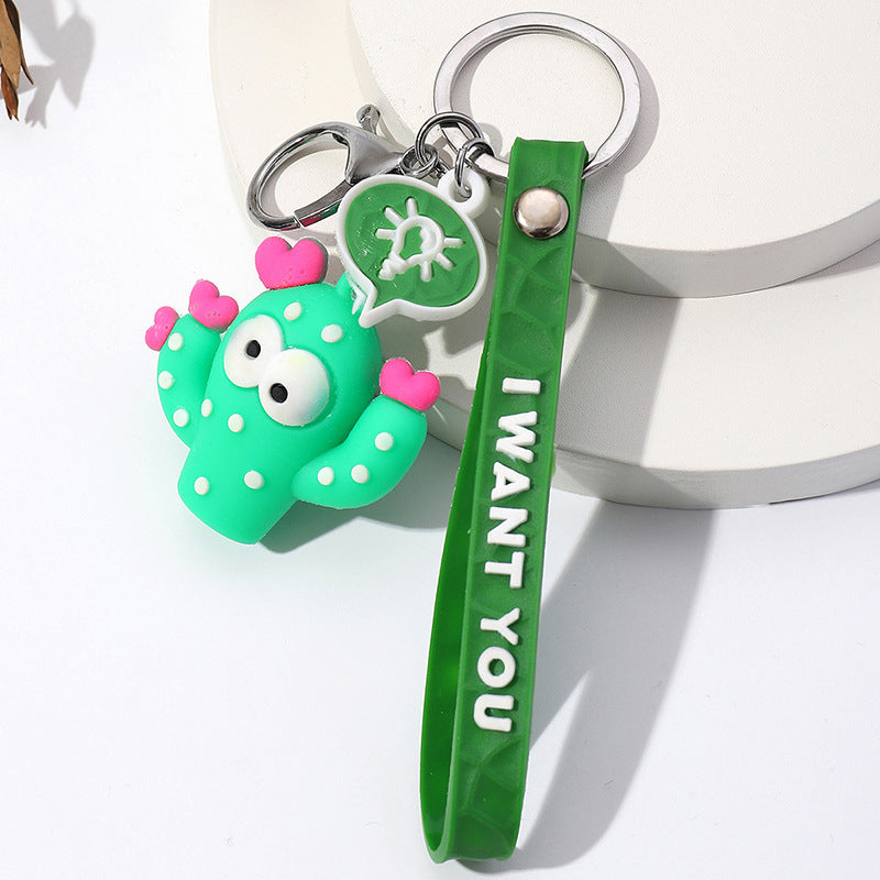 Wholesale Silicone Creative Cactus Keychain